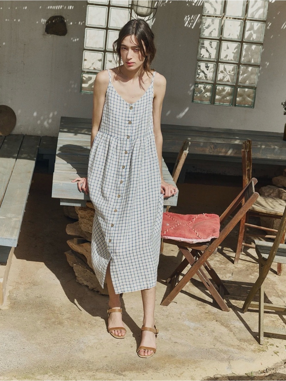 notPERFECTLINEN SARAH Dress Size S in Natural/Gray Stripes - Picture 7 of 11